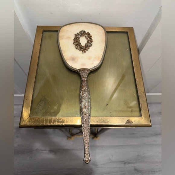 Filigree Hand Mirror Floral Design - Picture 2 of 7